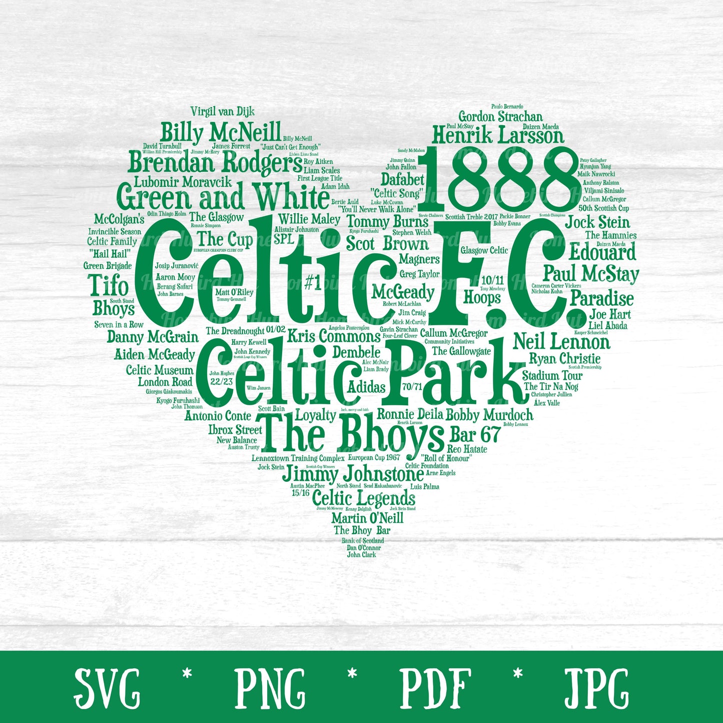 All Things Celtic F.C. Word Art Wall Decor (DIGITAL FILE)