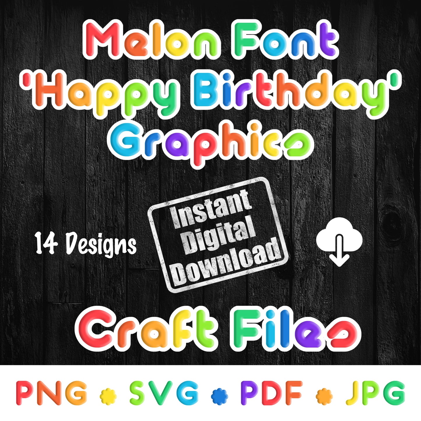 Melon Birthday Graphics Party Decor (DIGITAL FILE) SVG PNG PDF & JPG