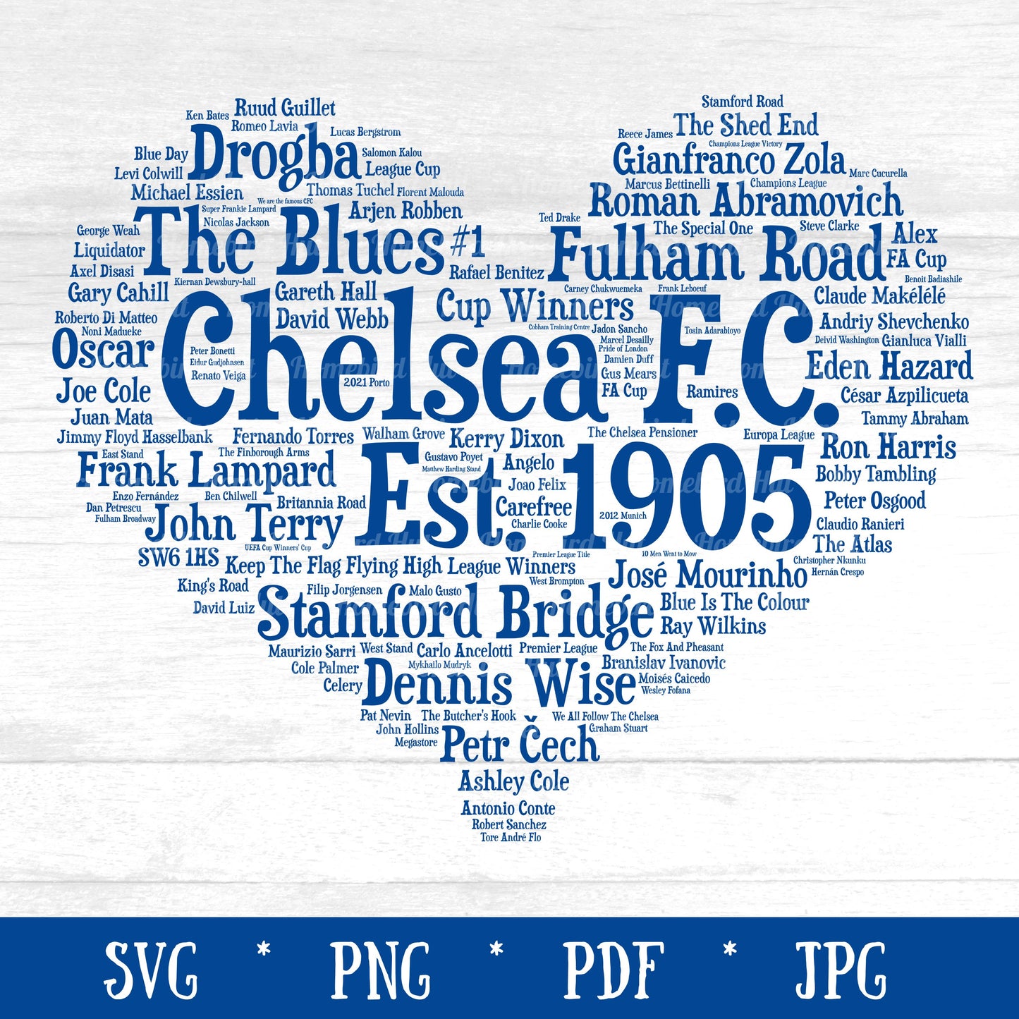 All Things Chelsea FC Word Art Wall Decor (DIGITAL FILE)