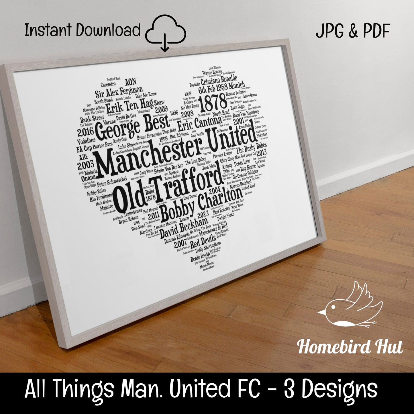 All Things Manchester United Word Art Wall Decor (DIGITAL FILE) 3 Designs