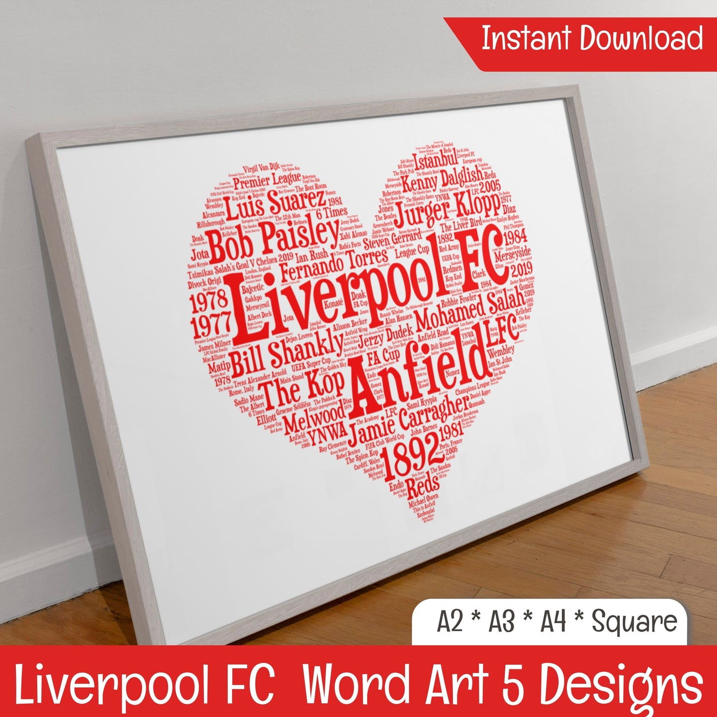 All things Liverpool FC Heart Wall Art (DIGITAL FILE) All things LFC SVG PNG PDF & JPG