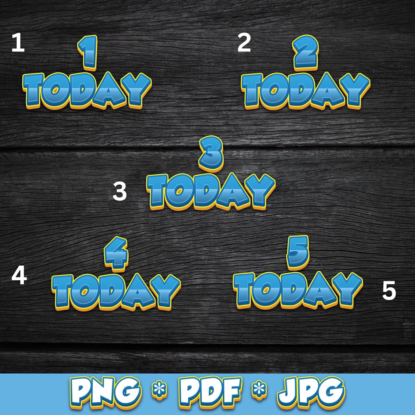 Puppy Paw Font Pre-designed Party Decor in Blue (DIGITAL FILE) PNG PDF & JPG