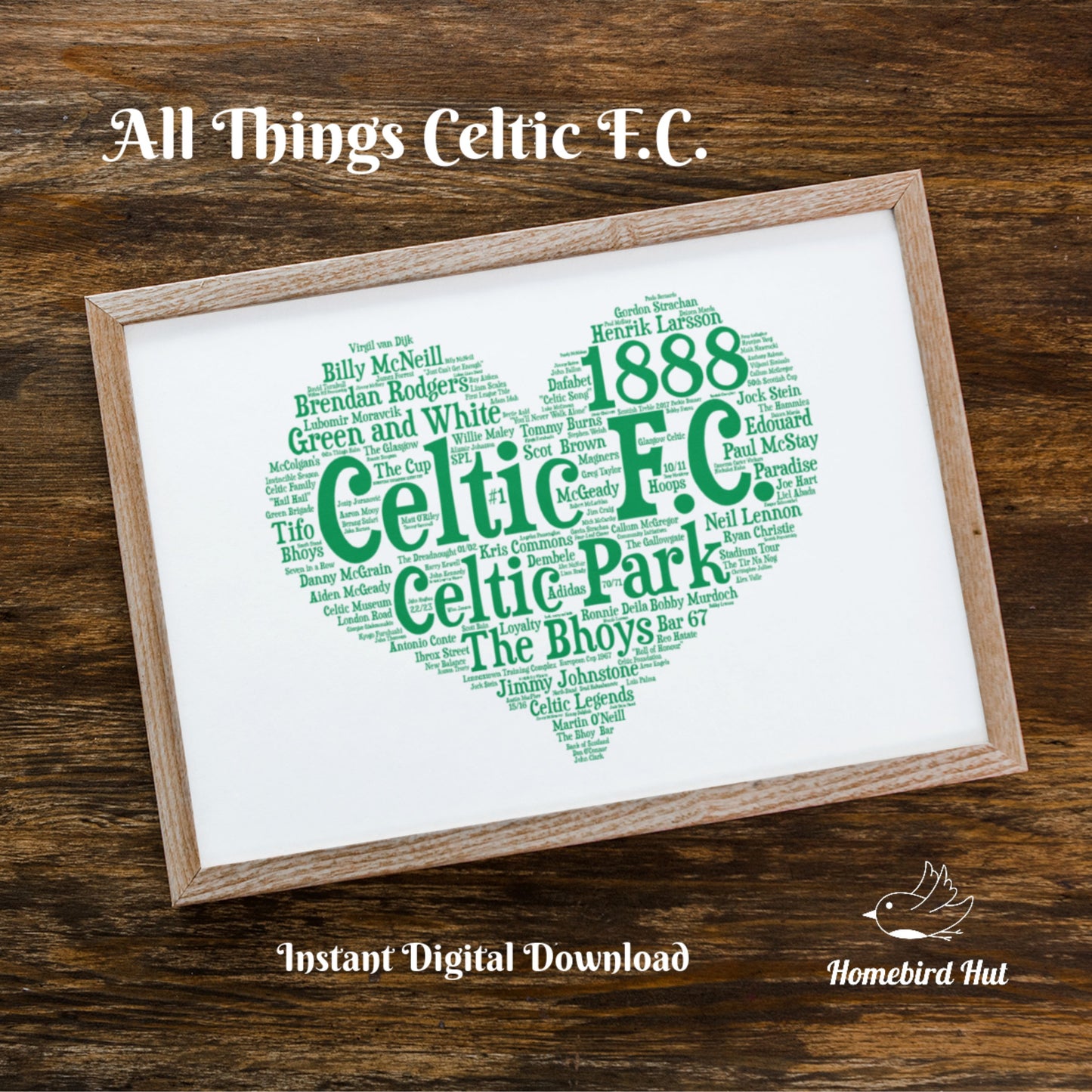 All Things Celtic F.C. Word Art Wall Decor (DIGITAL FILE)