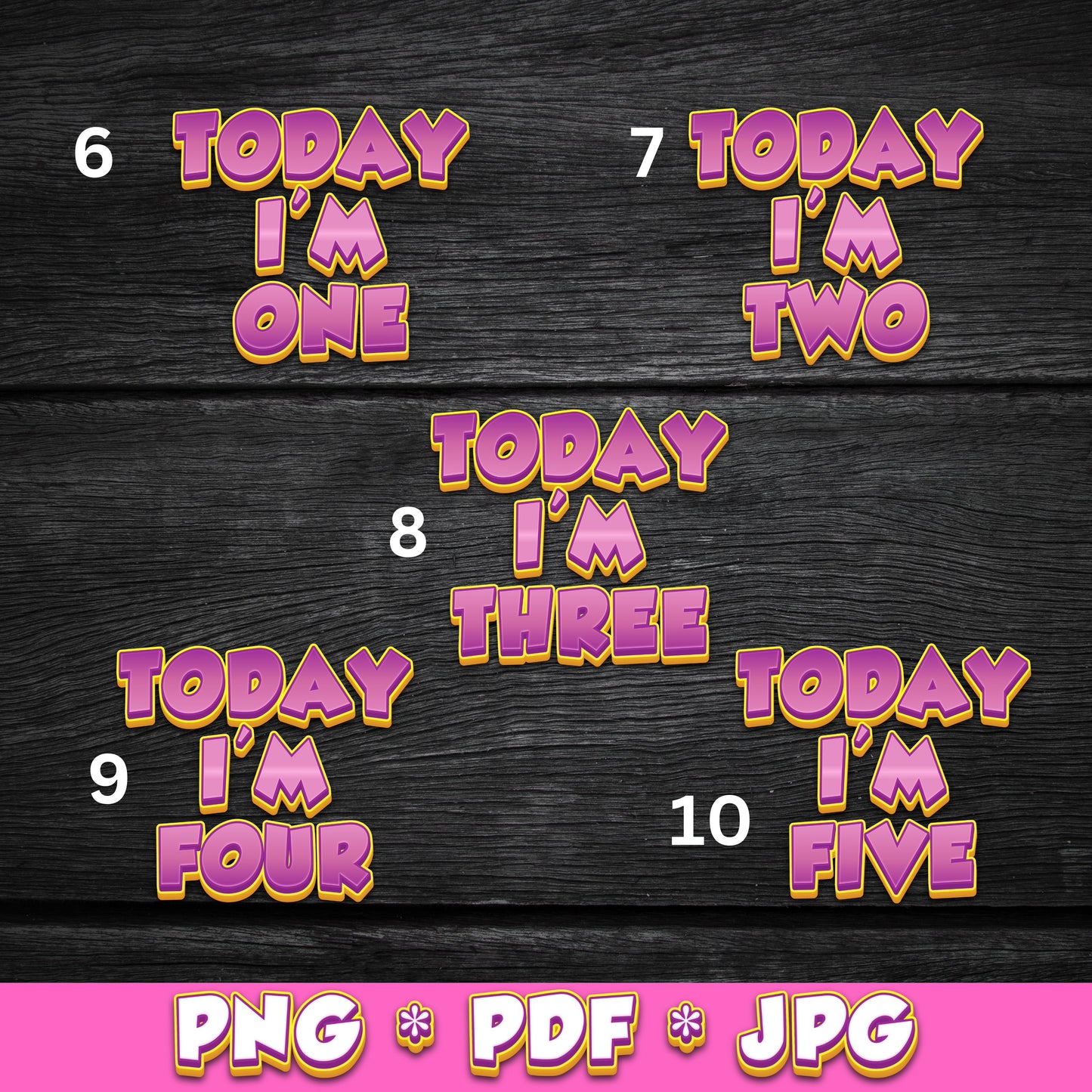 Puppy Paw Font Pre-designed Party Decor in Pink (DIGITAL FILE) PNG PDF & JPG