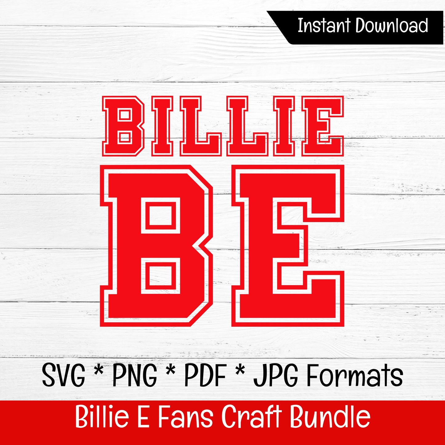 Billie Eilish Varsity Font 'BE' 5 Styles (DIGITAL FILE) SVG PNG PDF & JPG