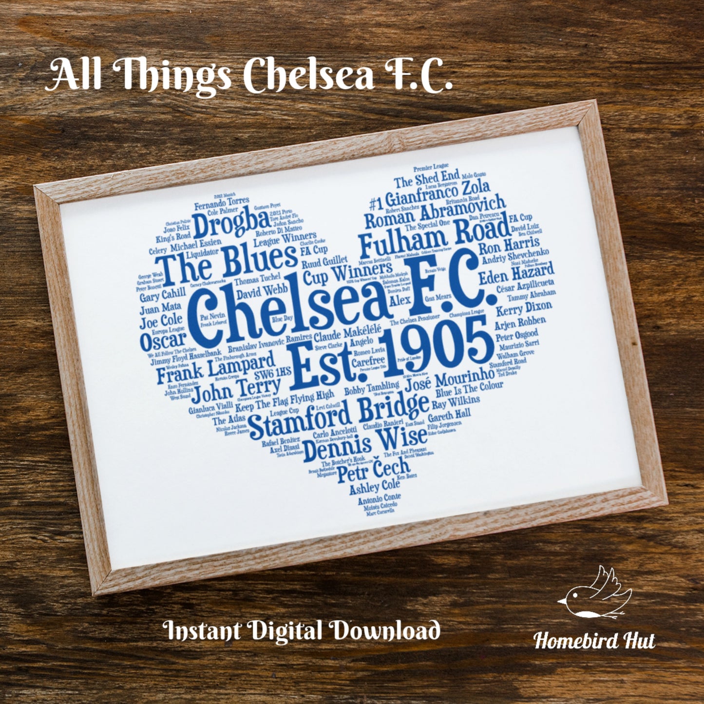 All Things Chelsea FC Word Art Wall Decor (DIGITAL FILE)