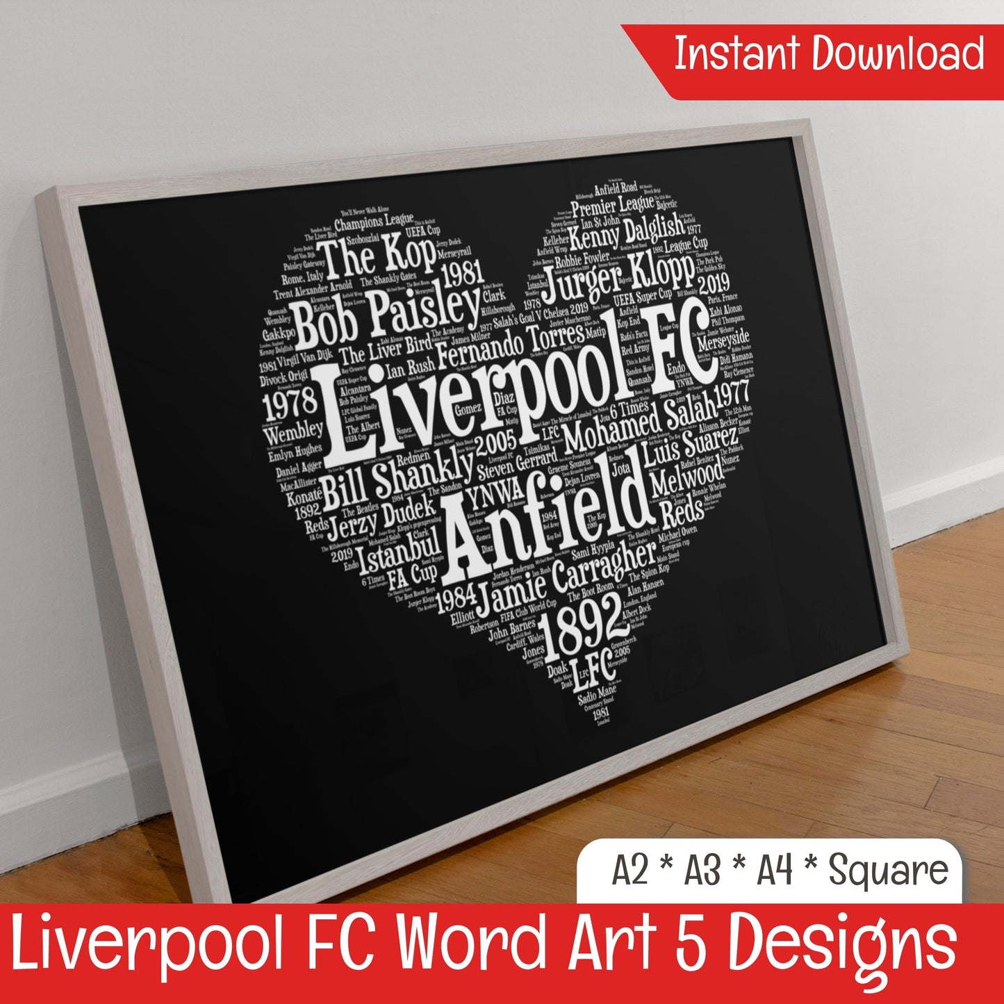 All things Liverpool FC Heart Wall Art (DIGITAL FILE) All things LFC SVG PNG PDF & JPG