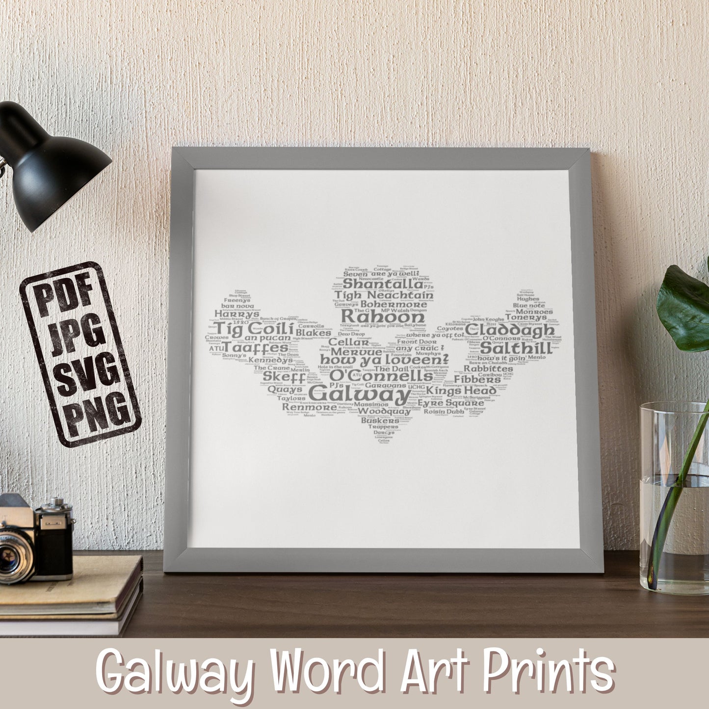 Galway Word Art Prints (DIGITAL FILE) A2 All things Galway City