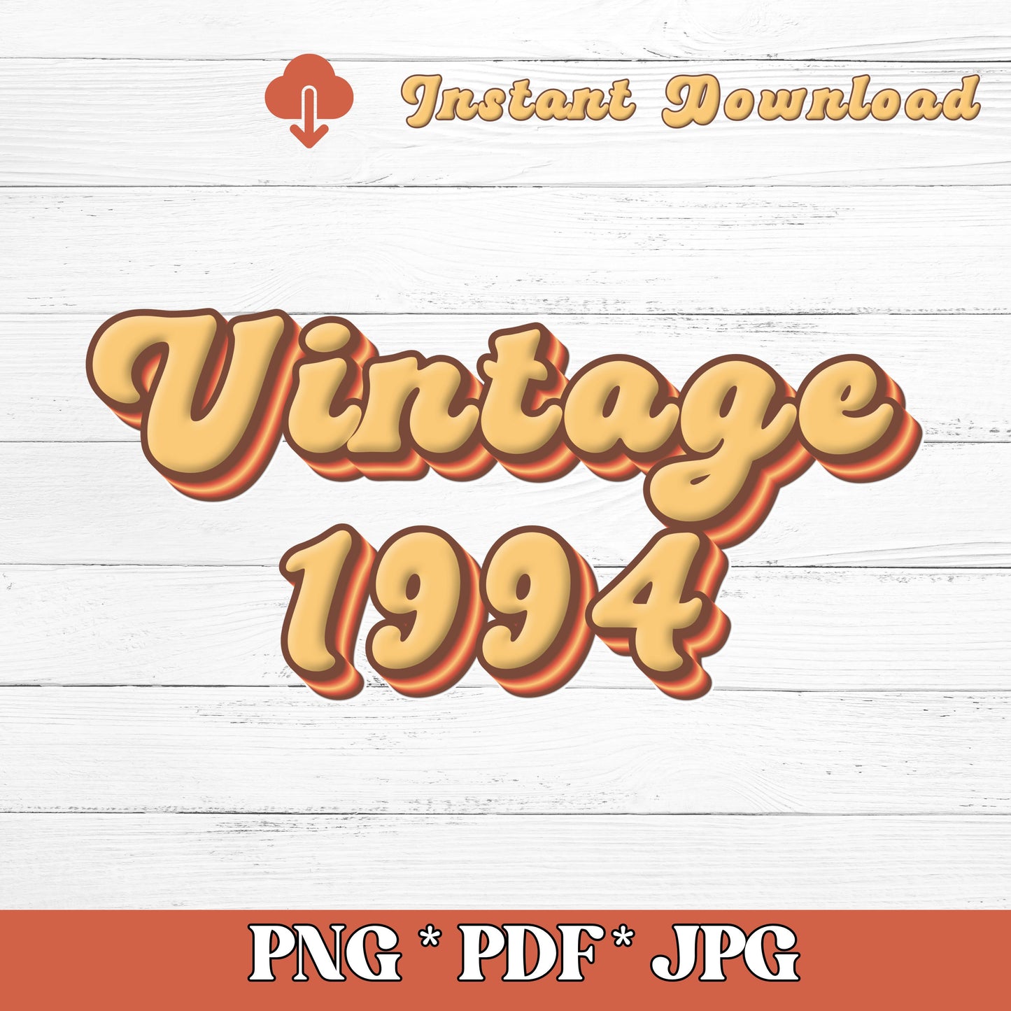 Vintage 1924 to 2024 Decade PNG (DIGITAL FILE) incl. PDF JPG