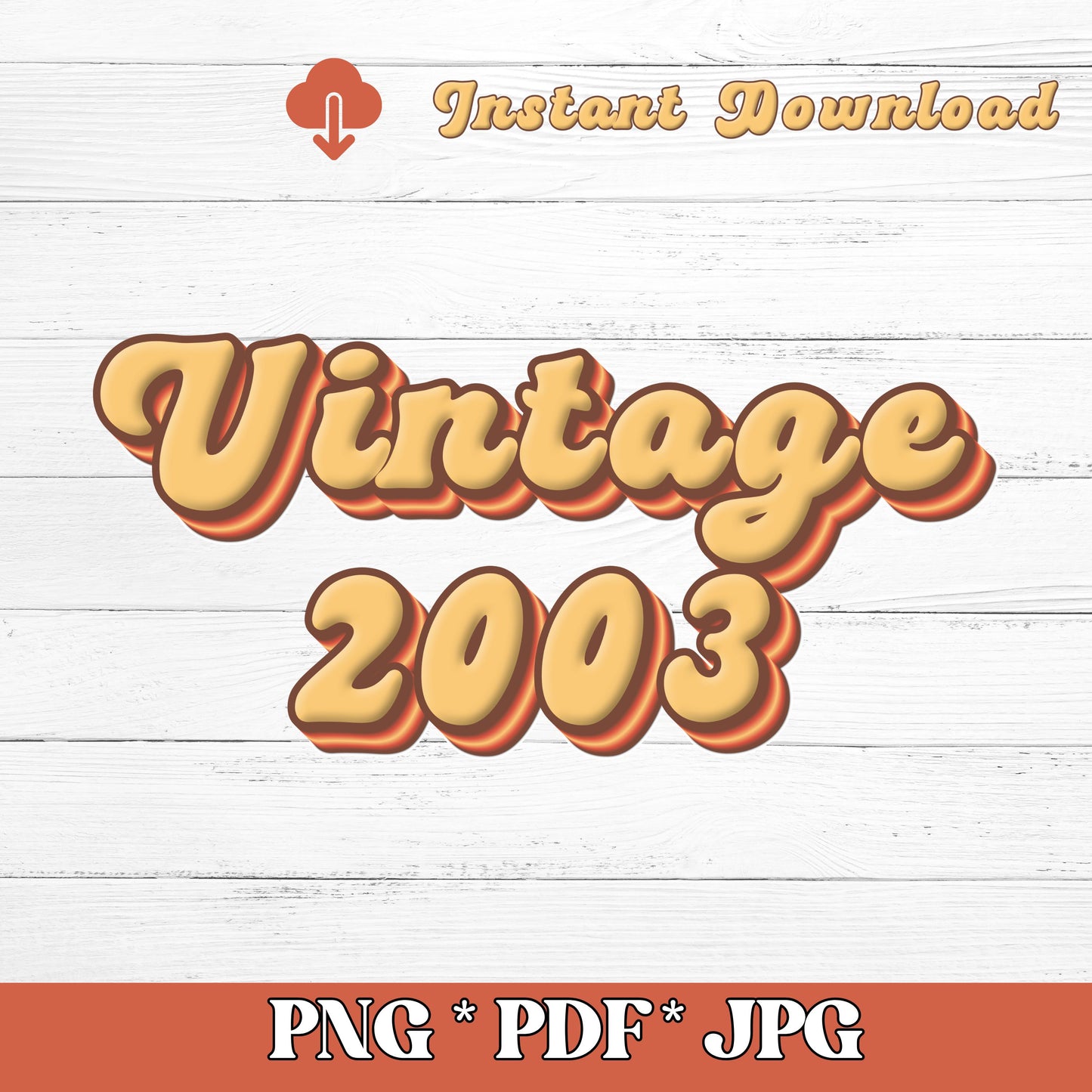 Vintage 1924 to 2024 Decade PNG (DIGITAL FILE) incl. PDF JPG