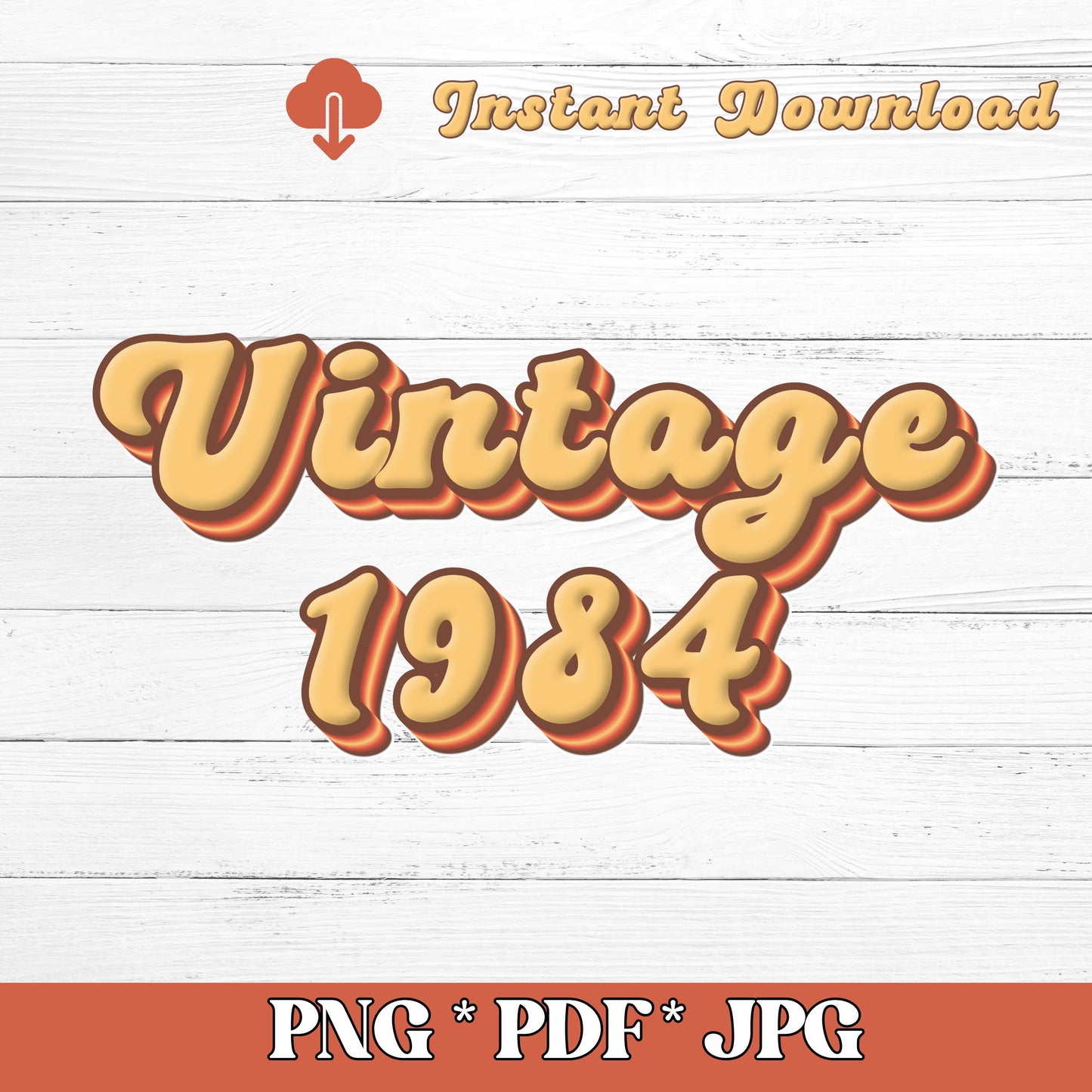 Vintage 1924 to 2024 Decade PNG (DIGITAL FILE) incl. PDF JPG