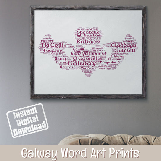 Galway Word Art Prints (DIGITAL FILE) A2 All things Galway City