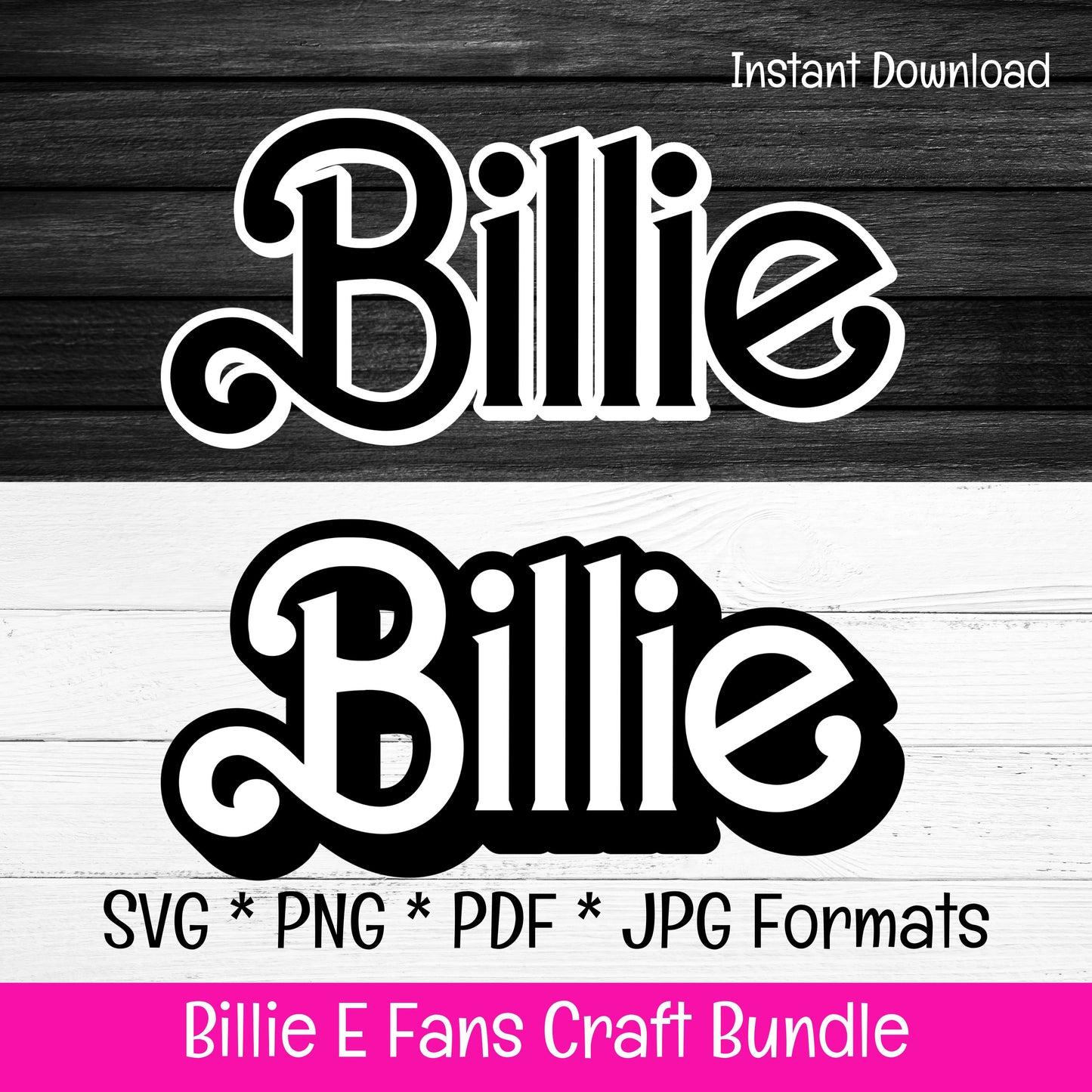 Billie E Fan (DIGITAL FILE) SVG PNG PDF & JPG Barbi Font