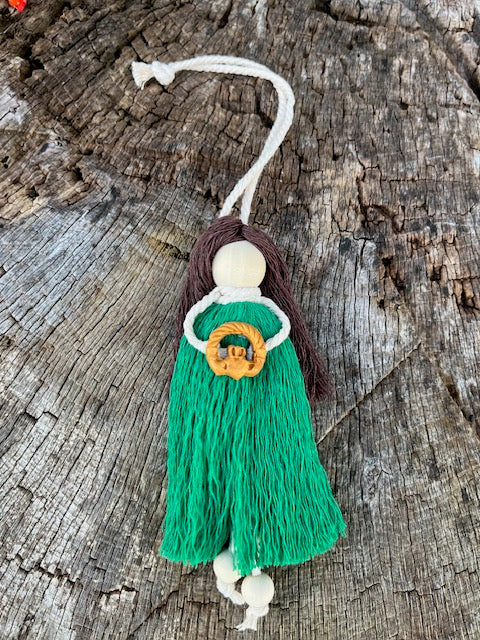 Irish Themed Macrame Doll Handmade in Galway (NOT A TOY)