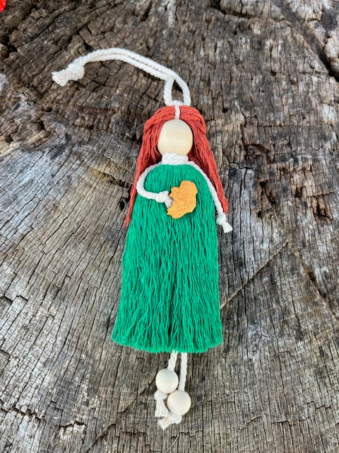 Irish Themed Macrame Doll Handmade in Galway (NOT A TOY)