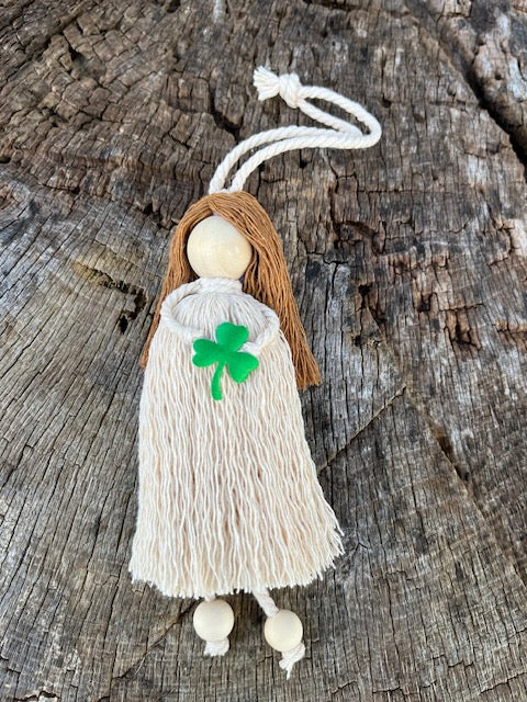 Irish Themed Macrame Doll Handmade in Galway (NOT A TOY)