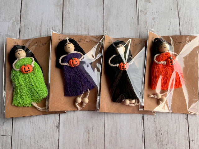 Halloween Themed Macrame Dolls, Handmade in Galway