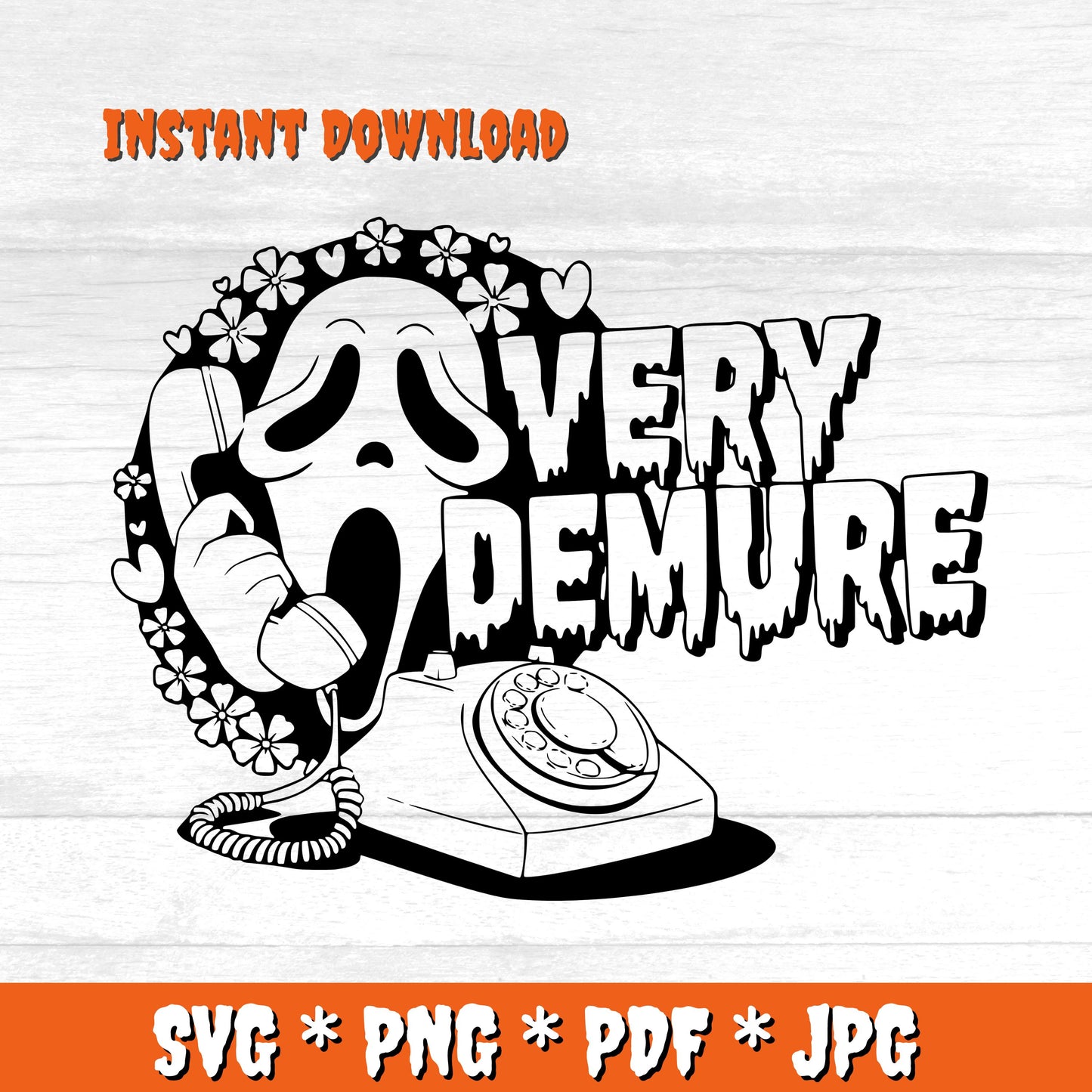 Very Demure Halloween Digital File, Ghost Face Instant Download