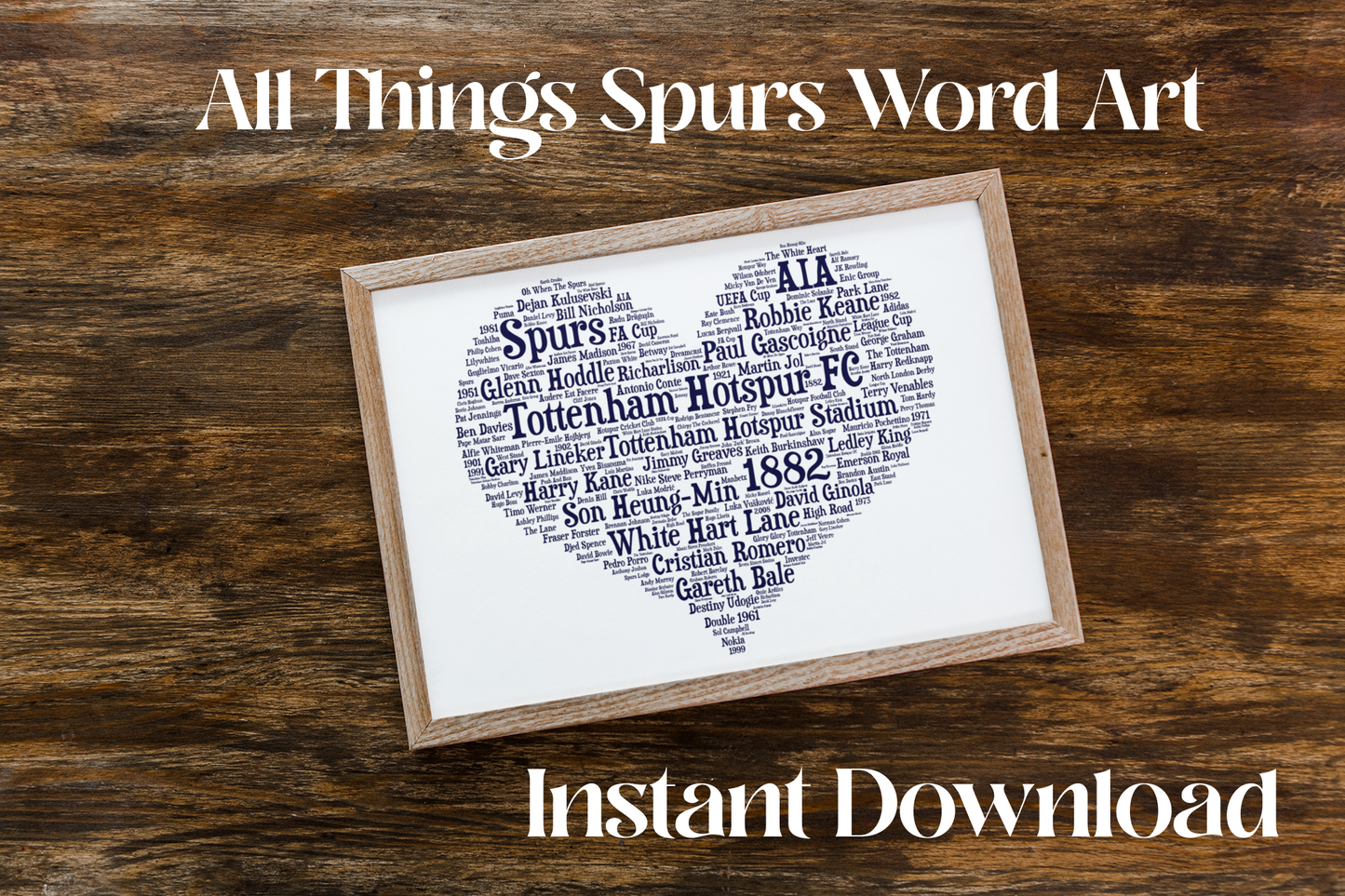 All Things Tottenham Hotspur Word Art Wall Decor (DIGITAL FILES) Spurs Poster