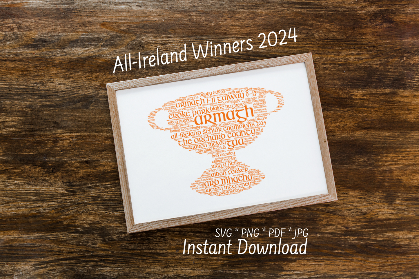 Armagh All Ireland Senior Football Winners 2024 Word-Art Print (DIGITAL FILES)