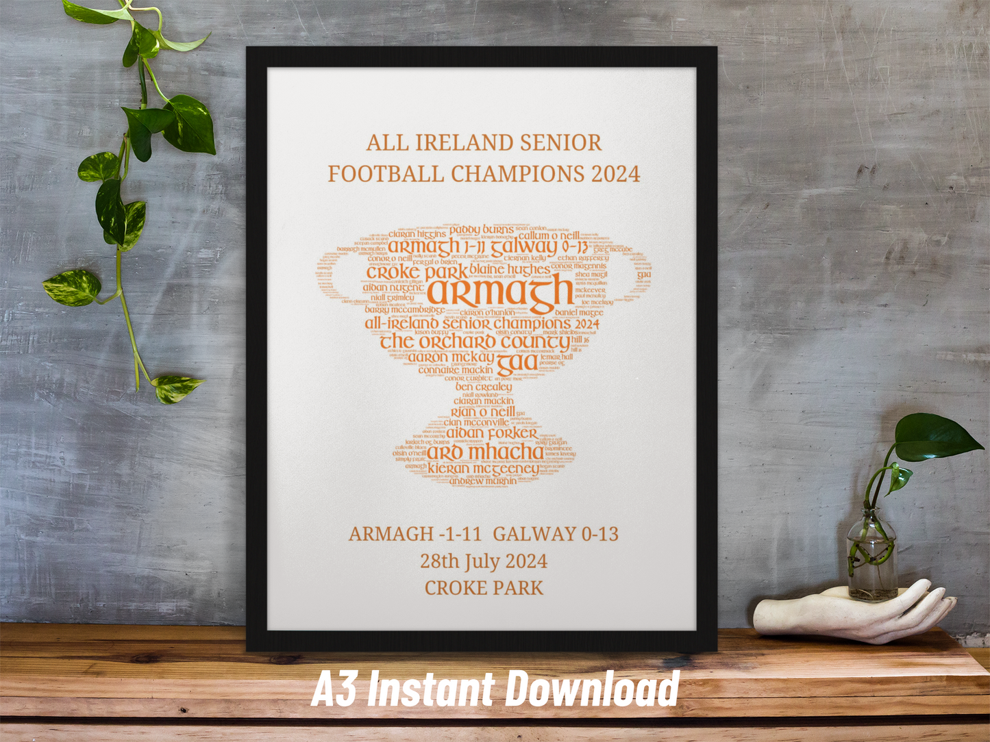 Armagh All Ireland Senior Football Winners 2024 Word-Art Print (DIGITAL FILES)