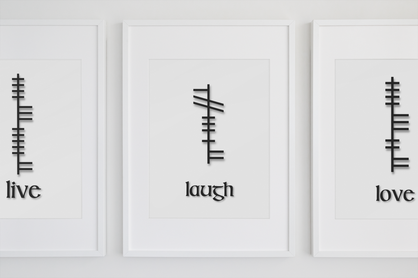 Ogham 'Live, Love, Laugh' Wall Decor (DIGITAL FILE) 6 Designs Ready to Print PDF