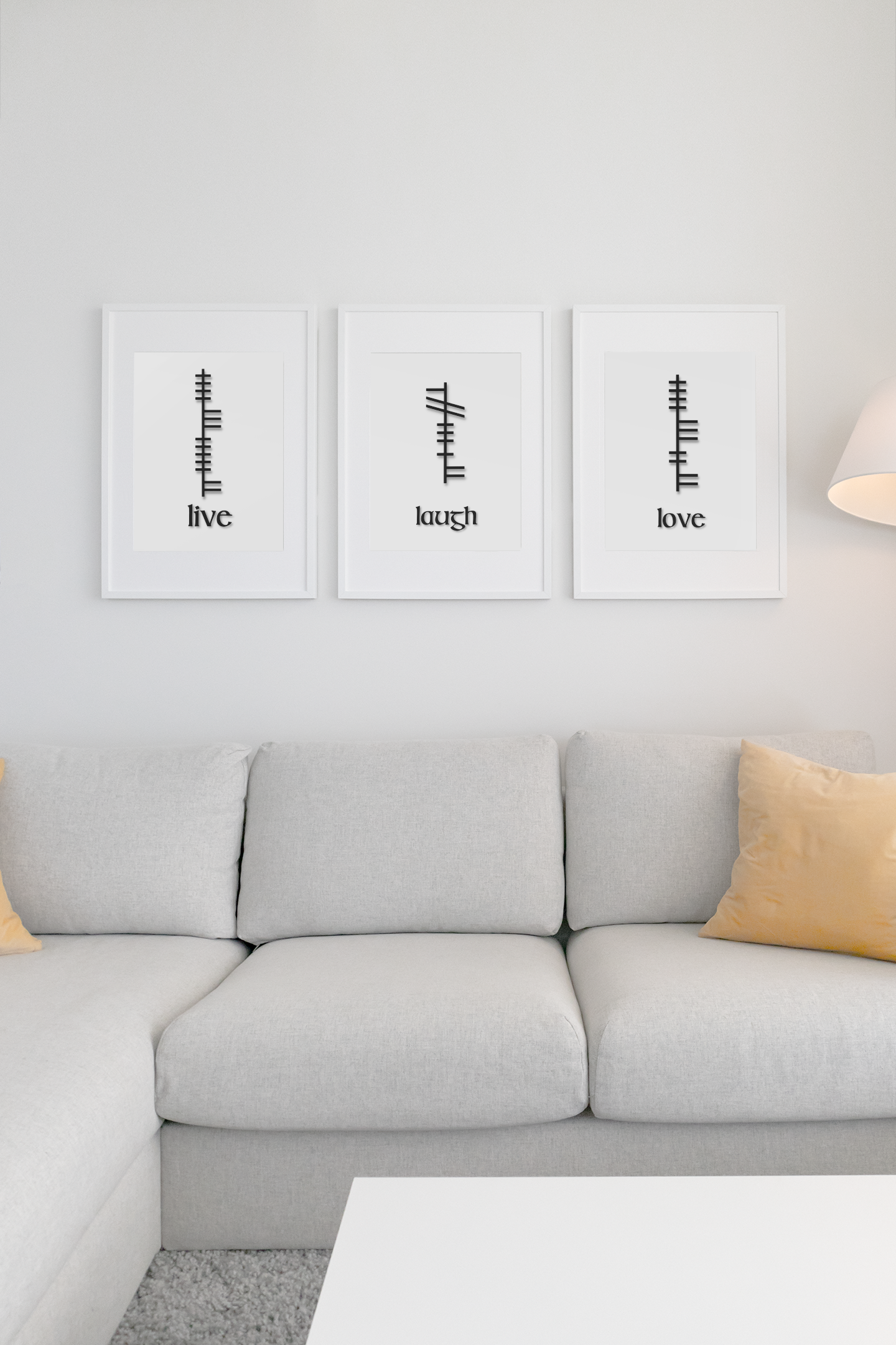 Ogham 'Live, Love, Laugh' Wall Decor (DIGITAL FILE) 6 Designs Ready to Print PDF