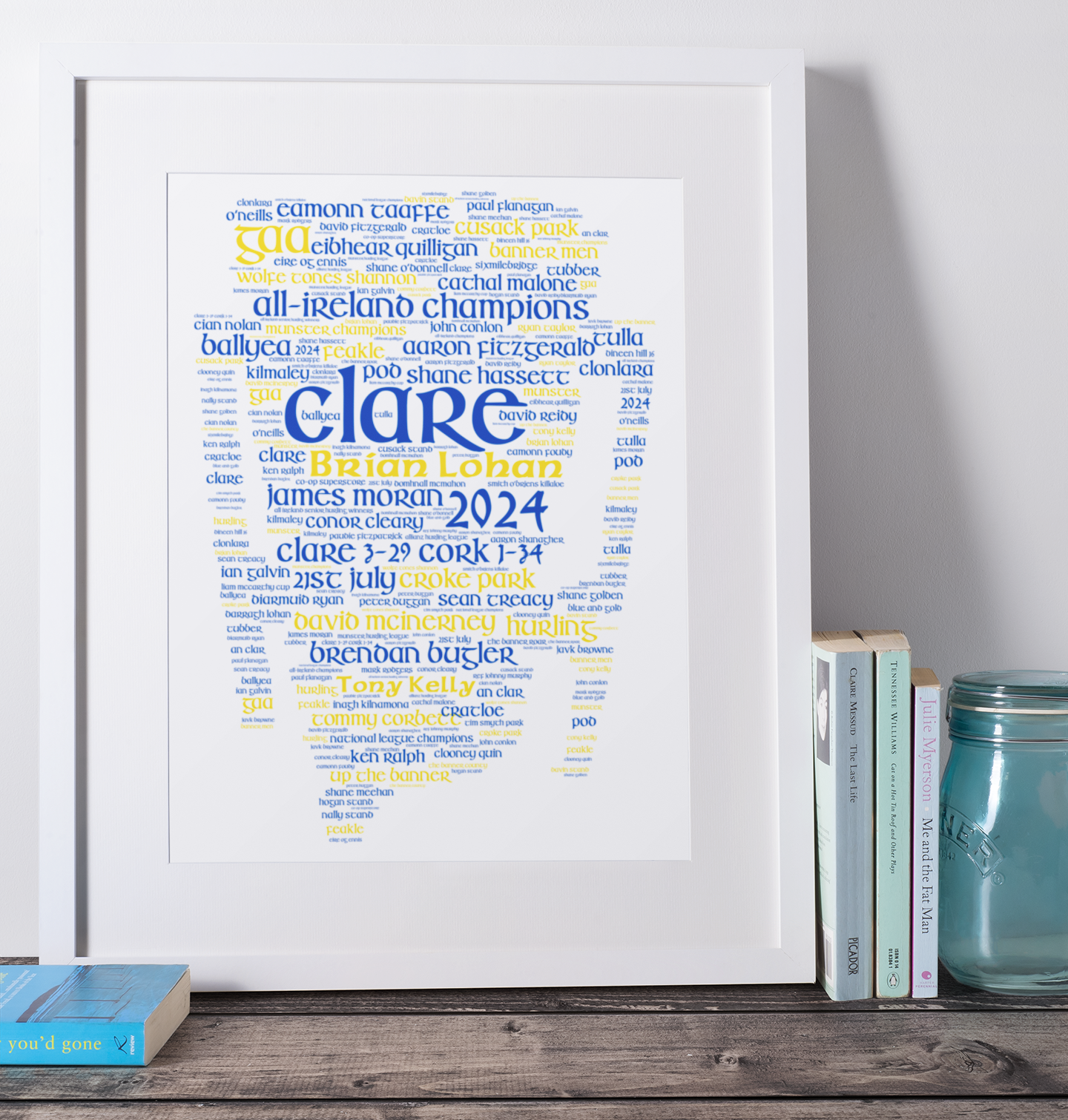 Clare All Ireland Hurling Champions 2024 Wall Print (DIGITAL FILES) Liam McCarthy Cup Word Art