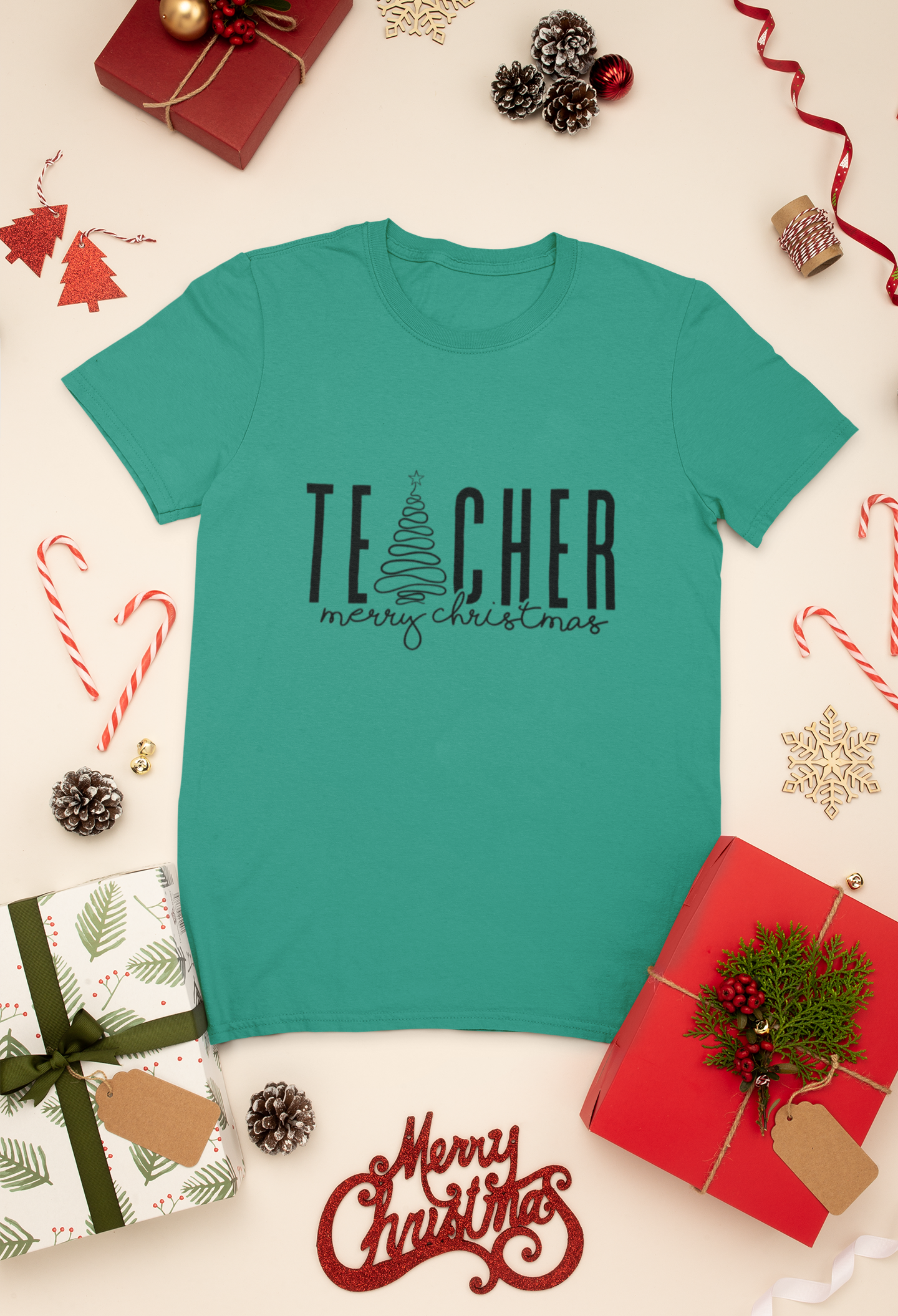 Teacher Merry Christmas Bundle (DIGITAL FILE) SVG PNG PDF & JPG