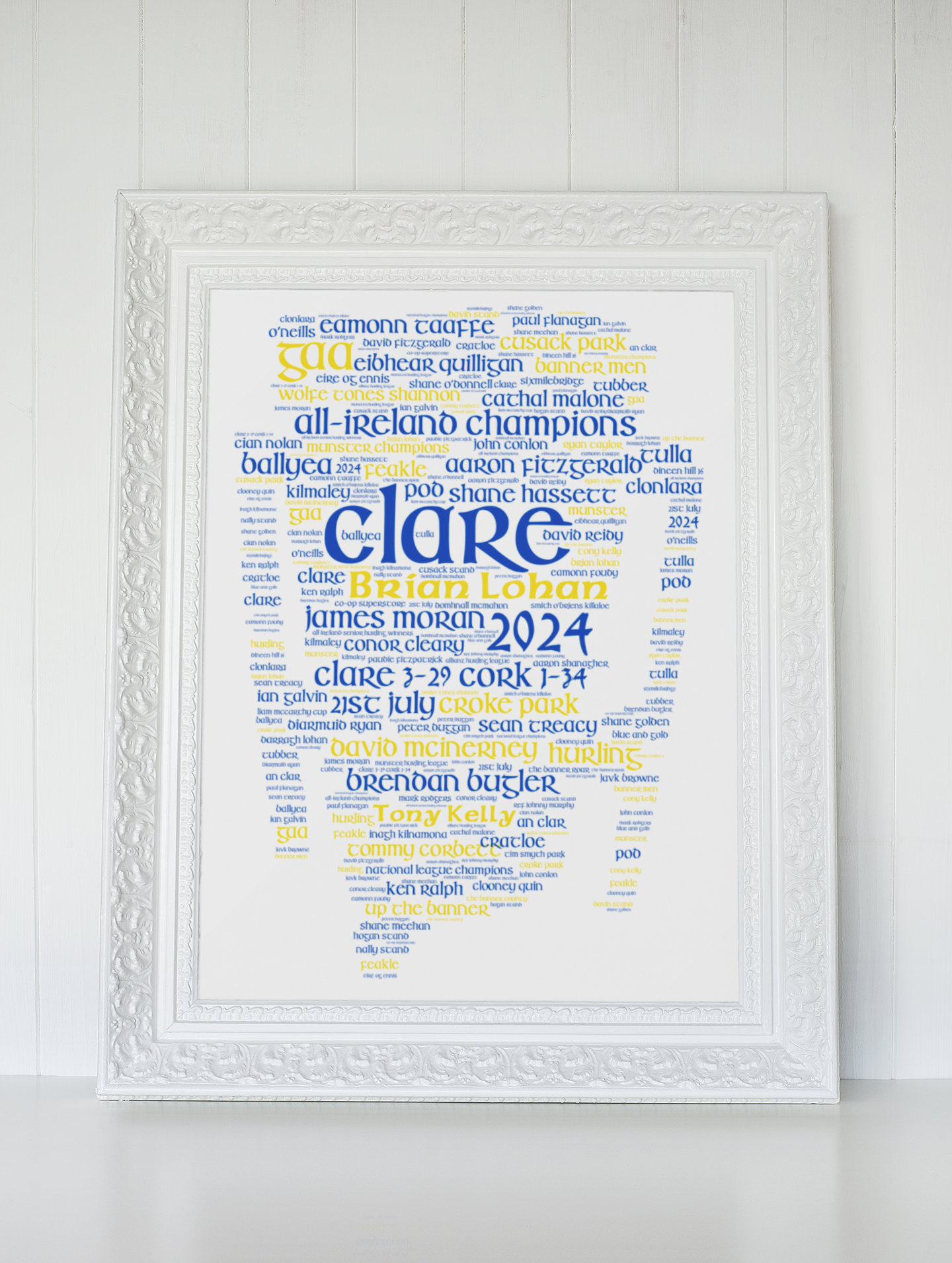 Clare All Ireland Hurling Champions 2024 Wall Print (DIGITAL FILES) Liam McCarthy Cup Word Art